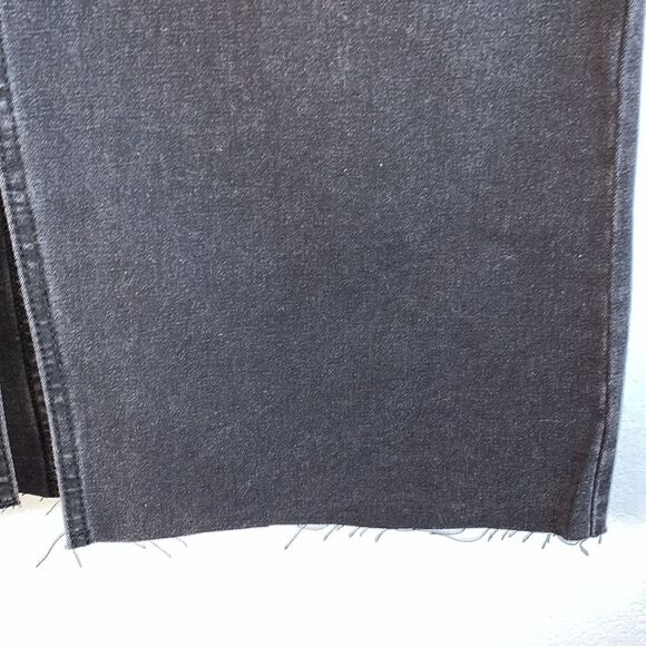 NWT Tinseltown Hi-Rise Washed Black Raw Hem Denim Front Slit Maxi Skirt M - Picture 5 of 11